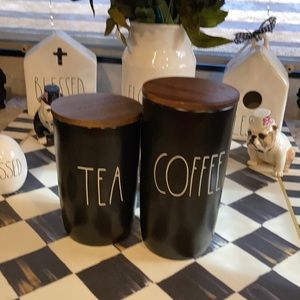 RAE DUNN COFFEE TEA CELLAR CANISTERS